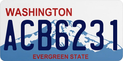 WA license plate ACB6231