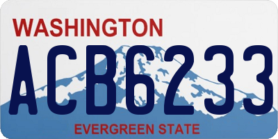 WA license plate ACB6233