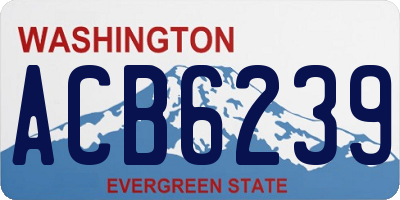WA license plate ACB6239