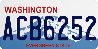 WA license plate ACB6252