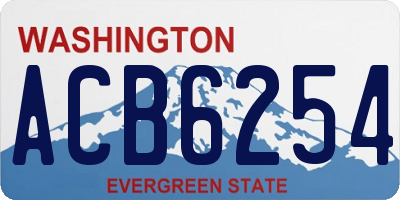 WA license plate ACB6254
