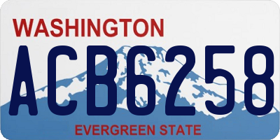 WA license plate ACB6258