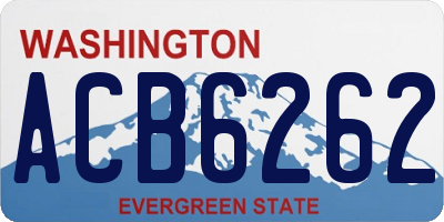 WA license plate ACB6262