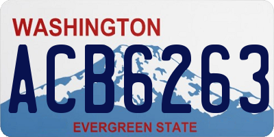 WA license plate ACB6263