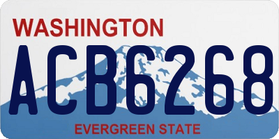 WA license plate ACB6268