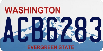 WA license plate ACB6283