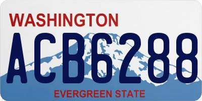 WA license plate ACB6288