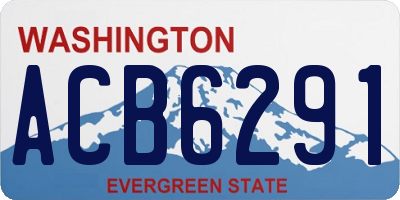 WA license plate ACB6291