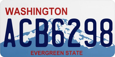 WA license plate ACB6298