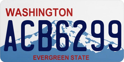 WA license plate ACB6299
