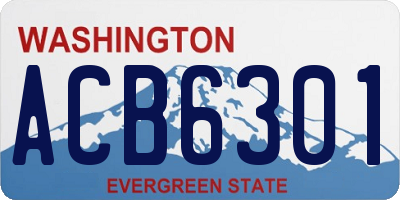 WA license plate ACB6301