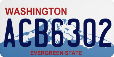 WA license plate ACB6302