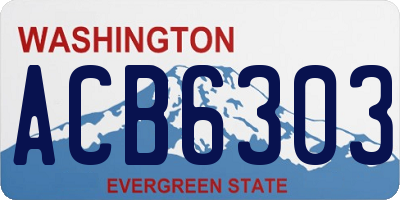 WA license plate ACB6303