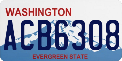 WA license plate ACB6308