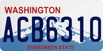 WA license plate ACB6310
