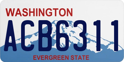 WA license plate ACB6311