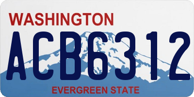 WA license plate ACB6312