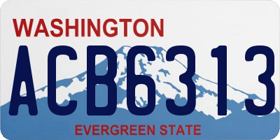 WA license plate ACB6313