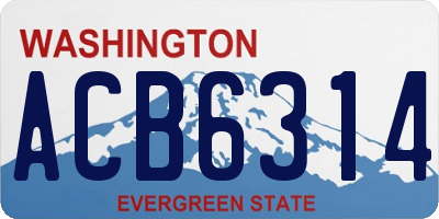 WA license plate ACB6314