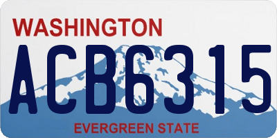 WA license plate ACB6315