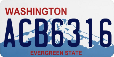 WA license plate ACB6316