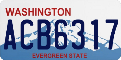 WA license plate ACB6317
