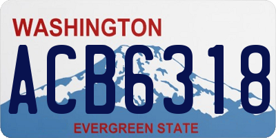 WA license plate ACB6318