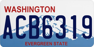 WA license plate ACB6319