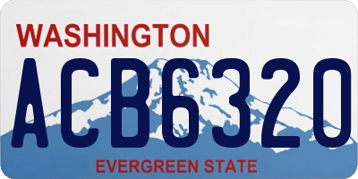 WA license plate ACB6320