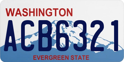 WA license plate ACB6321