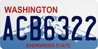 WA license plate ACB6322