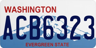WA license plate ACB6323