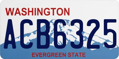 WA license plate ACB6325