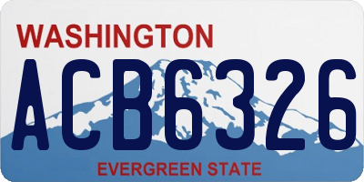 WA license plate ACB6326
