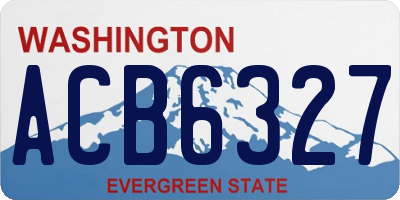 WA license plate ACB6327