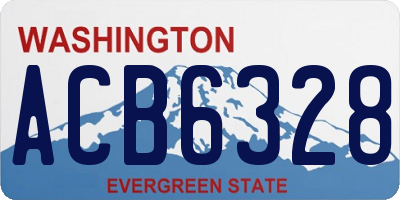 WA license plate ACB6328