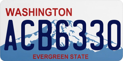 WA license plate ACB6330