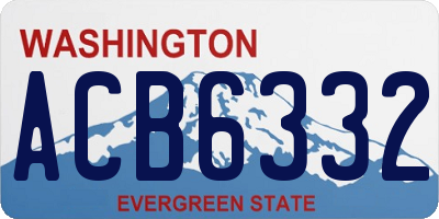 WA license plate ACB6332