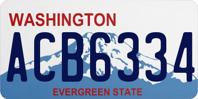 WA license plate ACB6334