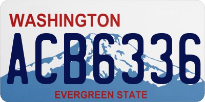 WA license plate ACB6336