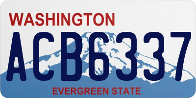 WA license plate ACB6337