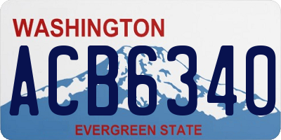 WA license plate ACB6340