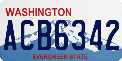 WA license plate ACB6342