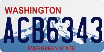 WA license plate ACB6343