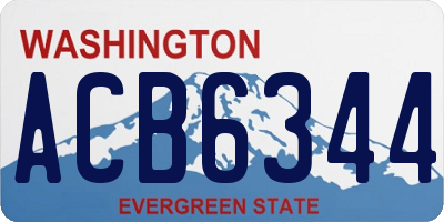 WA license plate ACB6344