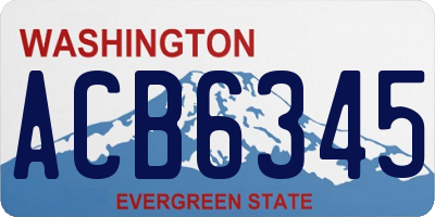 WA license plate ACB6345