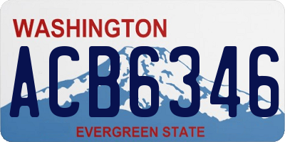 WA license plate ACB6346