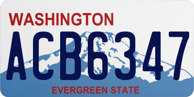 WA license plate ACB6347
