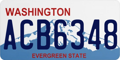 WA license plate ACB6348