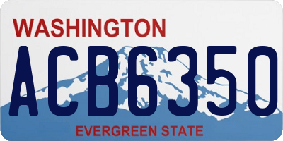 WA license plate ACB6350